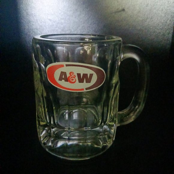 A & W Root Beer Mug Heavy Thick Glass Vintage All American Food 8oz mug - Picture 2 of 3